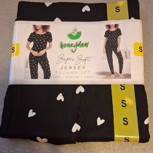 Honeydew ladies Jersey Black and White Pajama Set Size S